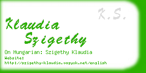 klaudia szigethy business card